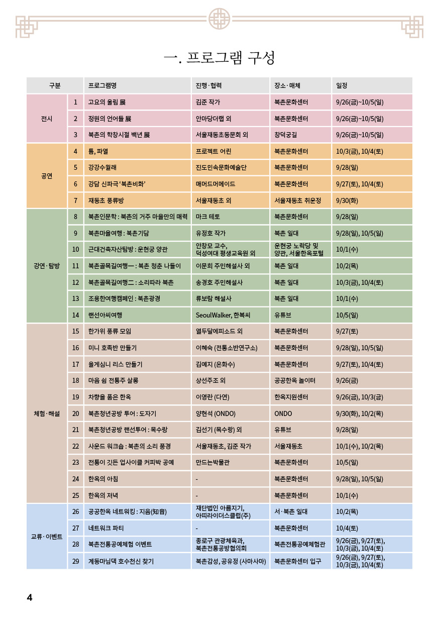 2025 오늘을 펼치는 X 서울한옥위크 북촌의 날축제 안내